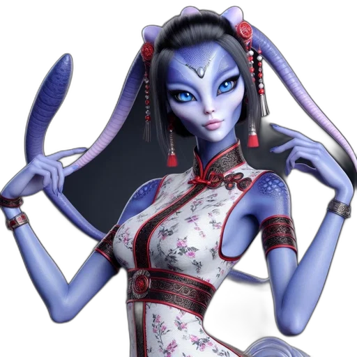 robot, staff, dress, jewelry, concept art, fantasy art, 3d render, comic book art transparent PNG cut-out