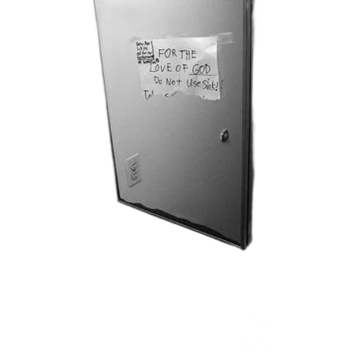 robot, 3d render, black, white, photo, bathroom, sign, mirror transparent PNG cut-out