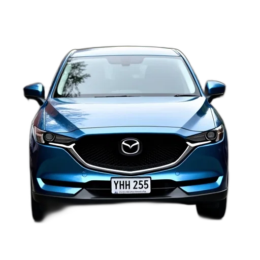 car, blue, mazda, cx-5, parked, street, front, facing transparent PNG cut-out