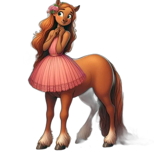 dress, animal, staff, creature, concept art, fantasy art, 3d render, cartoon transparent PNG cut-out