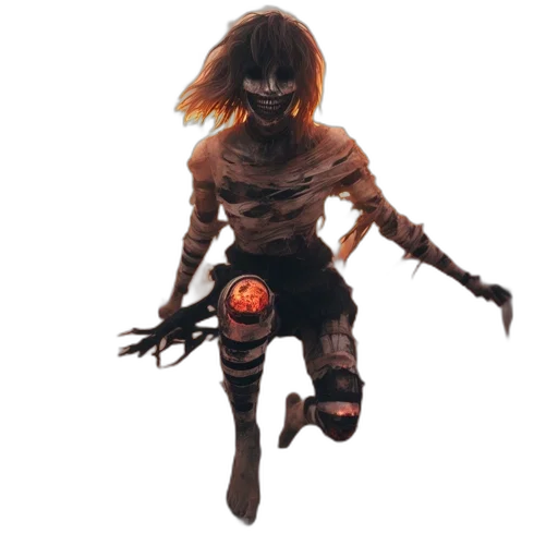 staff, creature, mask, weapon, concept art, fantasy art, 3d render, pixel art transparent PNG cut-out