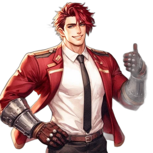 staff, weapon, jacket, pixel art, concept art, anime, red, animated transparent PNG cut-out