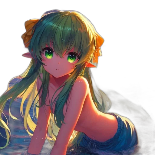 dress, staff, dragon, crown, anime, pixel art, fantasy art, watercolor transparent PNG cut-out