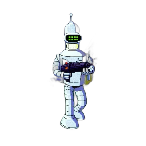 robot, staff, weapon, pixel art, concept art, 3d render, vaporwave, outer space transparent PNG cut-out