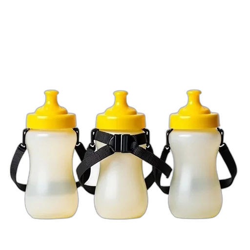 bottle, 3d render, second, image, shows, three, identical, sippy transparent PNG cut-out
