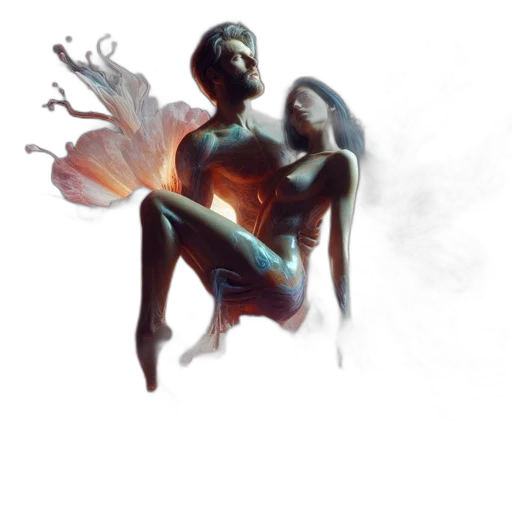 creature, concept art, fantasy art, comic book art, pixel art, underwater, fire, fog transparent PNG cut-out