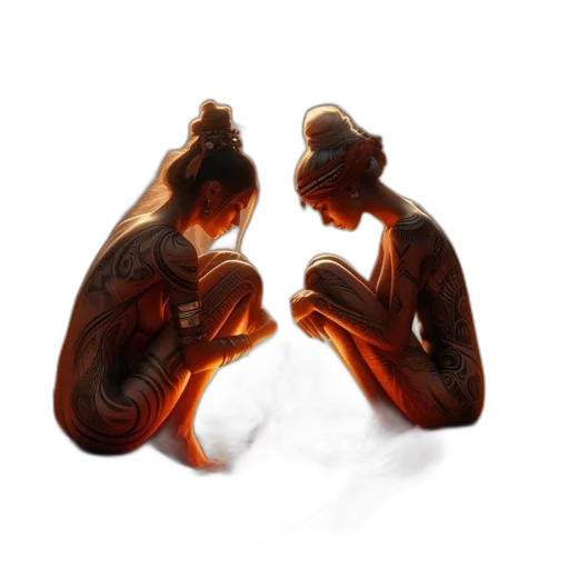 hair, jewelry, concept art, photorealistic, oil painting, 3d render, fire, underwater transparent PNG cut-out