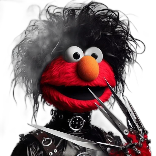staff, animal, mask, weapon, photorealistic, character, elmo, face transparent PNG cut-out