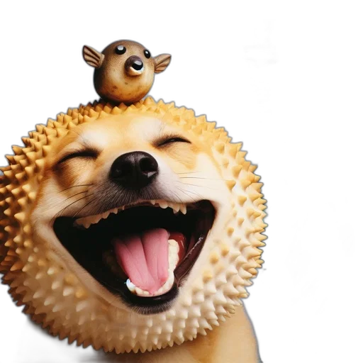 animal, creature, crown, hat, photorealistic, 3d render, concept art, unusual transparent PNG cut-out