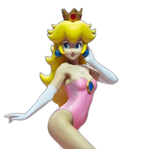 dress, crown, 3d render, concept art, vaporwave, pixel art, life-sized, statue transparent PNG cut-out