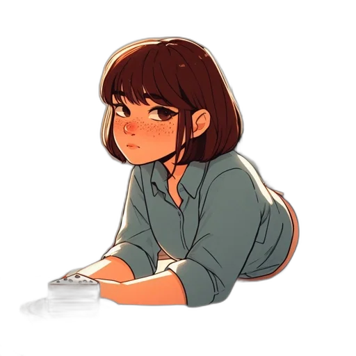 jacket, creature, hair, pixel art, concept art, anime, watercolor, pastel transparent PNG cut-out