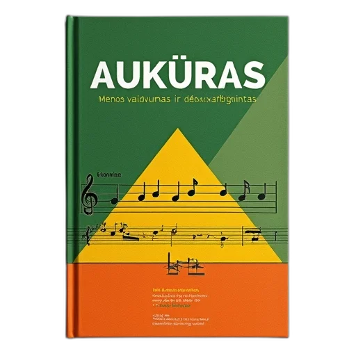 cover, book, aukuras, geometric, pattern, shades, green, yellow transparent PNG cut-out