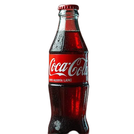 bottle, food, weapon, crown, photorealistic, 3d render, coca-cola, company transparent PNG cut-out