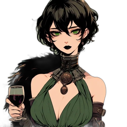 staff, dress, weapon, fantasy art, pixel art, concept art, anime, dark transparent PNG cut-out