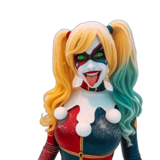 comic book art, 3d render, cartoon, concept art, person, dressed, harley, quinn transparent PNG cut-out