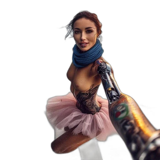 dress, umbrella, staff, weapon, photorealistic, oil painting, fantasy art, concept art transparent PNG cut-out
