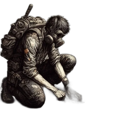 weapon, concept art, fantasy art, photorealistic, pixel art, earth tones, post-apocalyptic, landscape transparent PNG cut-out