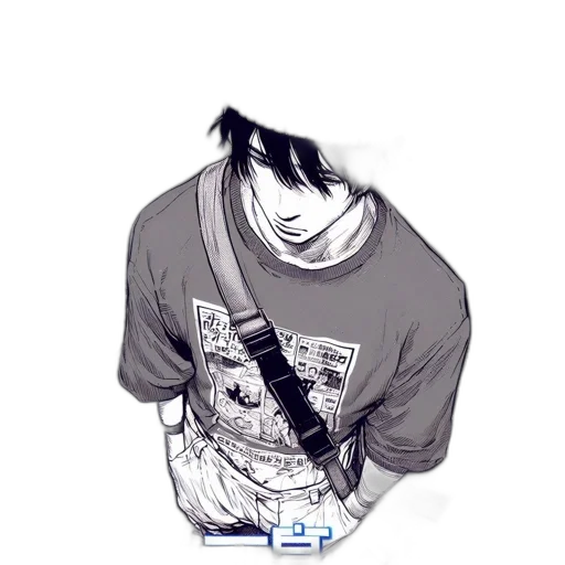 jacket, weapon, staff, sword, cartoon, comic book art, anime, concept art transparent PNG cut-out