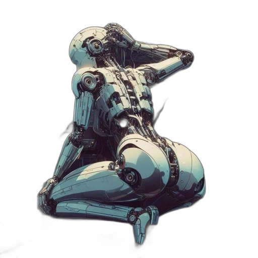 robot, weapon, dress, concept art, cyberpunk, 3d render, pixel art, outer space transparent PNG cut-out