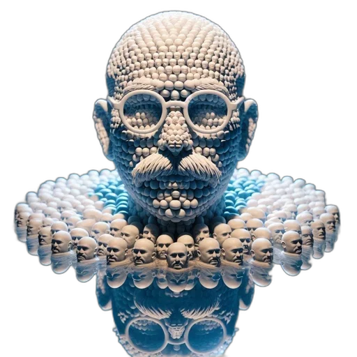robot, mask, face, jewelry, 3d render, pixel art, concept art, photorealistic transparent PNG cut-out