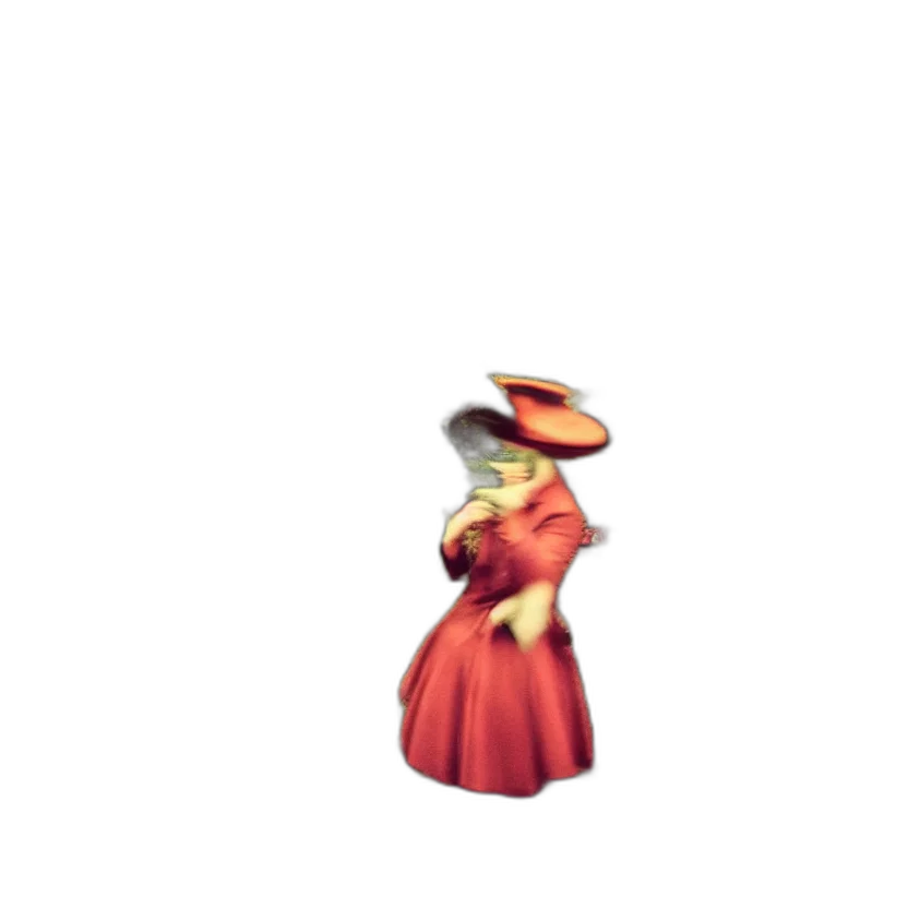 dress, hat, staff, crown transparent PNG cut-out
