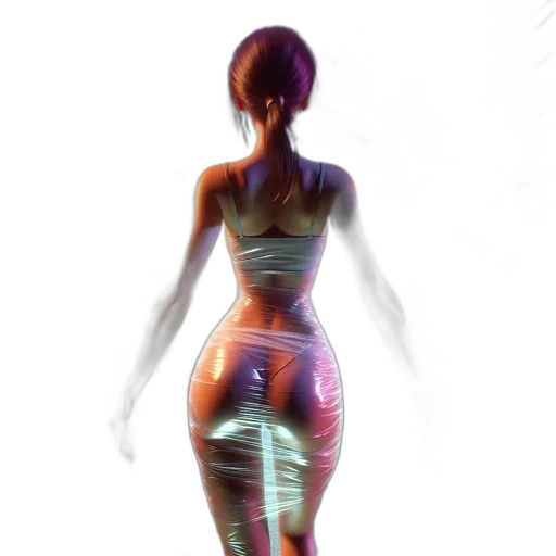 dress, robot, creature, jewelry, 3d render, cyberpunk, concept art, vaporwave transparent PNG cut-out