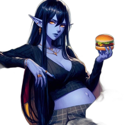 food, concept art, fantasy art, pixel art, vaporwave, neon lights, blue, stylized transparent PNG cut-out