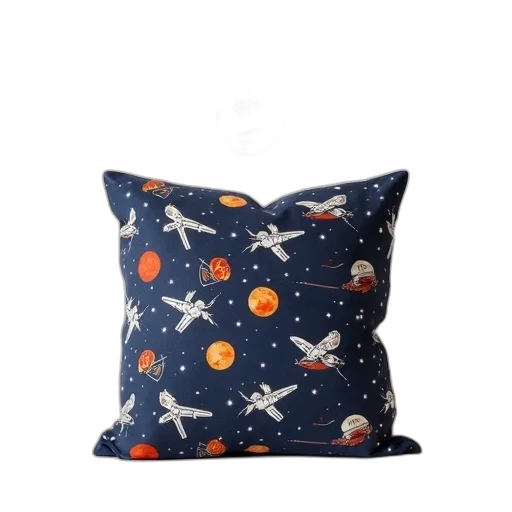 furniture, outer space, star, wars, themed, pillow, pattern, spaceships transparent PNG cut-out