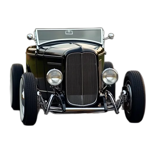 car, photorealistic, 3d render, 1932, ford, roadster, parked, road transparent PNG cut-out