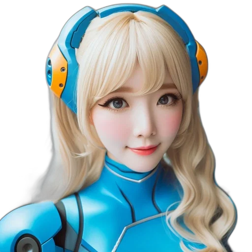 robot, face, 3d render, photorealistic, anime, concept art, portrait, features transparent PNG cut-out