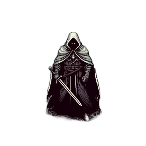 jacket, sword, mask, staff, concept art, pixel art, fantasy art, comic book art transparent PNG cut-out