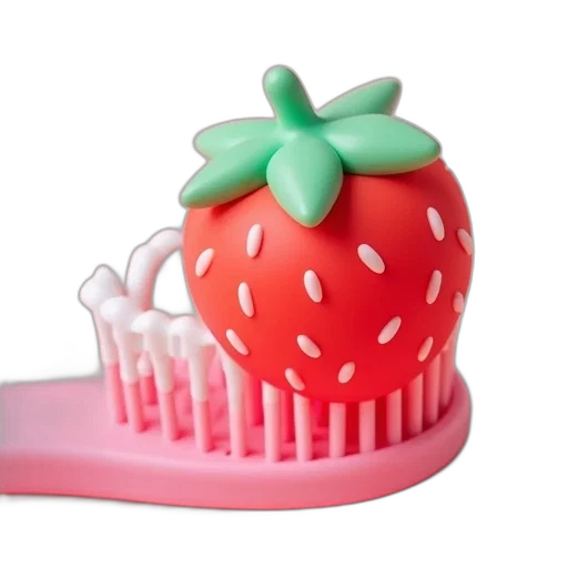 crown, food, hat, 3d render, teeth, brush, strawberry, shaped transparent PNG cut-out