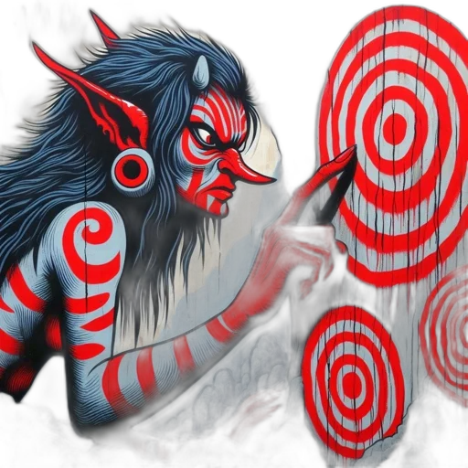 fantasy art, concept art, 3d render, photorealistic, red, humanoid, creature, pointed transparent PNG cut-out