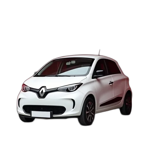 car, 3d render, white, compact, parked, inside, garage, red transparent PNG cut-out