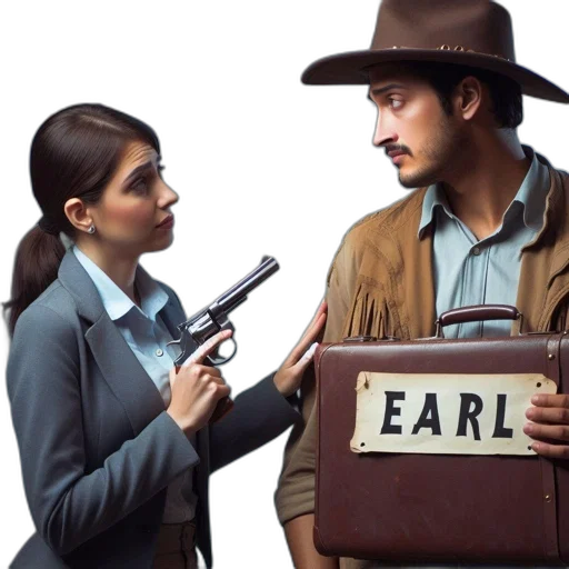 hat, forest, city street, woman, business, suit, points, handgun transparent PNG cut-out