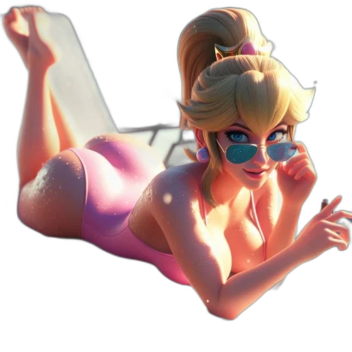 3d render, concept art, cartoon, vaporwave, underwater, pastel, neon, animated transparent PNG cut-out