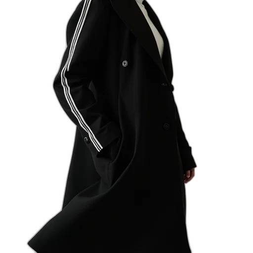 jacket, dress, staff, 3d render, black, coat, white, stripe transparent PNG cut-out