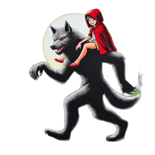 creature, animal, concept art, fantasy art, comic book art, pixel art, red, monochrome transparent PNG cut-out