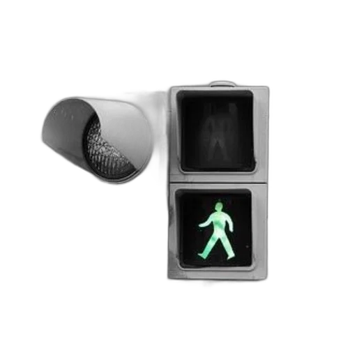 robot, 3d render, black, white, photo, traffic, light, pedestrian transparent PNG cut-out