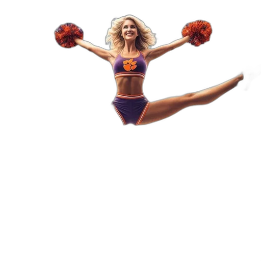 staff, pixel art, concept art, cheerleader, does, split, leap, pom-poms transparent PNG cut-out
