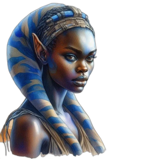 face, fantasy art, concept art, photorealistic, comic book art, blue, unique, woman transparent PNG cut-out