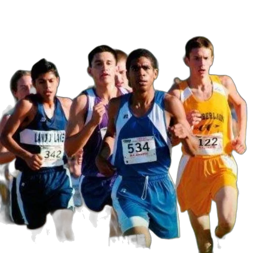 photorealistic, group, runners, race, text, running, jeff, galloway transparent PNG cut-out
