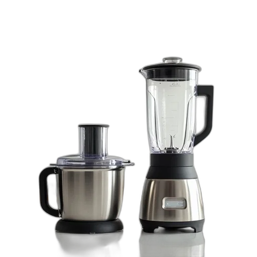 3d render, modern, kitchen, stainless, steel, blender, food, processor transparent PNG cut-out