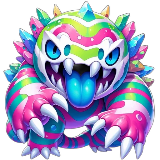 creature, dragon, animal, mask, concept art, vaporwave, pixel art, fantasy art transparent PNG cut-out