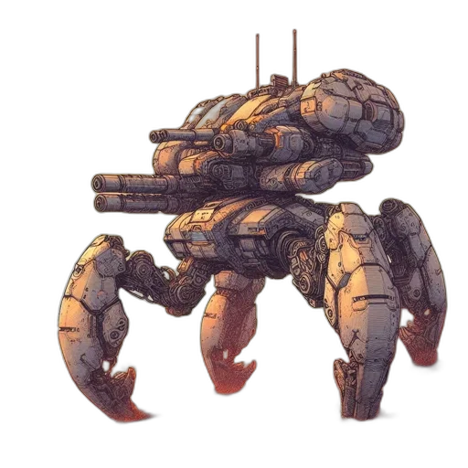 robot, weapon, creature, dragon, concept art, watercolor, cyberpunk, 3d render transparent PNG cut-out