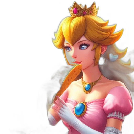 crown, dress, concept art, 3d render, fantasy art, photorealistic, princess, peach transparent PNG cut-out