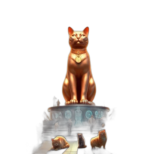 staff, animal, concept art, fantasy art, pixel art, 3d render, golden, futuristic transparent PNG cut-out