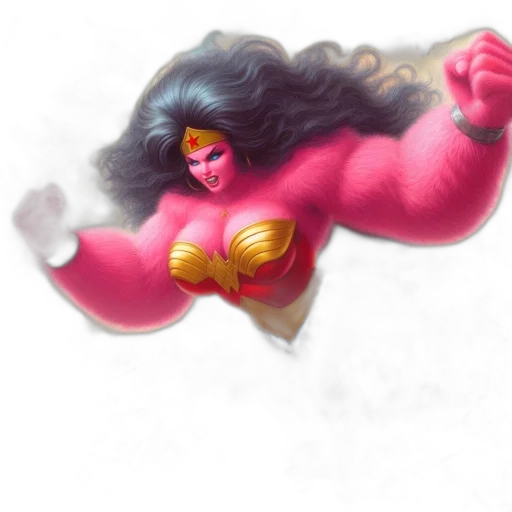 creature, hair, concept art, fantasy art, comic book art, 3d render, powerful, warrior transparent PNG cut-out
