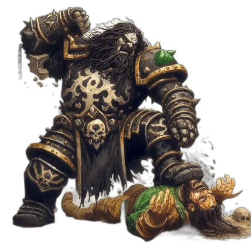 concept art, fantasy art, green, heavily, armored, warrior, stands, over transparent PNG cut-out