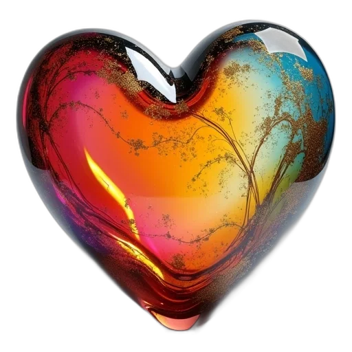 jewelry, photorealistic, fantasy art, multi, colored, vase, shape, heart transparent PNG cut-out